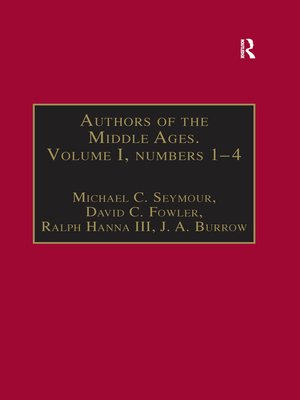cover image of Authors of the Middle Ages. Volume I, Nos 1–4